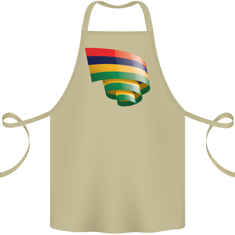Curled Mauritius Flag Mauritians Day Football Cotton Apron 100% Organic Khaki