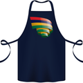 Curled Mauritius Flag Mauritians Day Football Cotton Apron 100% Organic Navy Blue