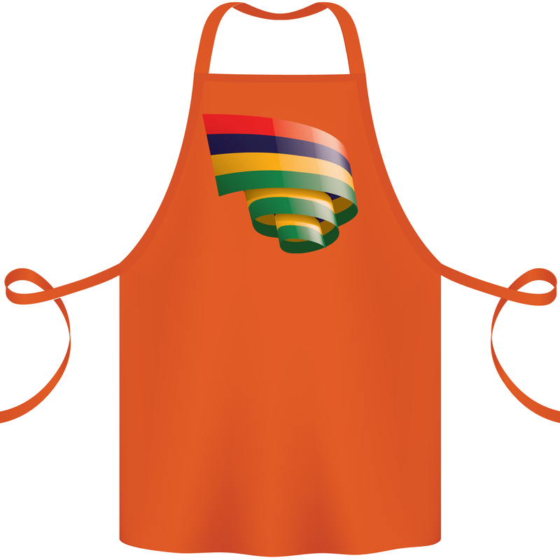 Curled Mauritius Flag Mauritians Day Football Cotton Apron 100% Organic Orange