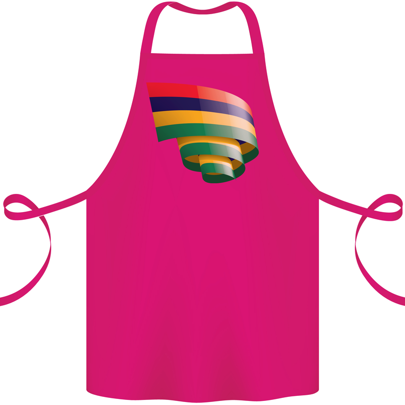 Curled Mauritius Flag Mauritians Day Football Cotton Apron 100% Organic Pink