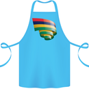 Curled Mauritius Flag Mauritians Day Football Cotton Apron 100% Organic Turquoise