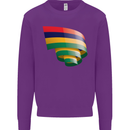 Curled Mauritius Flag Mauritians Day Football Kids Sweatshirt Jumper Purple