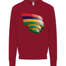 Curled Mauritius Flag Mauritians Day Football Kids Sweatshirt Jumper Red