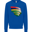 Curled Mauritius Flag Mauritians Day Football Kids Sweatshirt Jumper Royal Blue