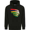 Curled Mauritius Flag Mauritians Day Football Mens 80% Cotton Hoodie Black