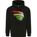 Curled Mauritius Flag Mauritians Day Football Mens 80% Cotton Hoodie Black