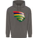 Curled Mauritius Flag Mauritians Day Football Mens 80% Cotton Hoodie Charcoal