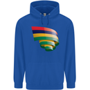 Curled Mauritius Flag Mauritians Day Football Mens 80% Cotton Hoodie Royal Blue