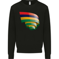 Curled Mauritius Flag Mauritians Day Football Mens Sweatshirt Jumper Black