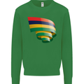 Curled Mauritius Flag Mauritians Day Football Mens Sweatshirt Jumper Irish Green