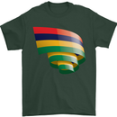 Curled Mauritius Flag Mauritians Day Football Mens T-Shirt 100% Cotton Forest Green