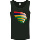 Curled Mauritius Flag Mauritians Day Football Mens Vest Tank Top Black