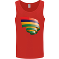Curled Mauritius Flag Mauritians Day Football Mens Vest Tank Top Red