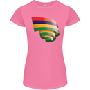 Curled Mauritius Flag Mauritians Day Football Womens Petite Cut T-Shirt Azalea