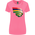 Curled Mauritius Flag Mauritians Day Football Womens Wider Cut T-Shirt Azalea
