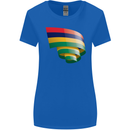 Curled Mauritius Flag Mauritians Day Football Womens Wider Cut T-Shirt Royal Blue