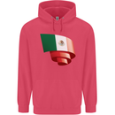 Curled Mexico Flag Mexican Day Football Childrens Kids Hoodie Heliconia