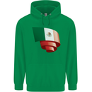 Curled Mexico Flag Mexican Day Football Childrens Kids Hoodie Irish Green
