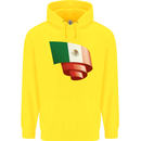 Curled Mexico Flag Mexican Day Football Childrens Kids Hoodie Yellow