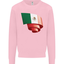 Curled Mexico Flag Mexican Day Football Kids Sweatshirt Jumper Light Pink