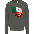 Curled Mexico Flag Mexican Day Football Kids Sweatshirt Jumper Storm Grey