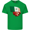 Curled Mexico Flag Mexican Day Football Kids T-Shirt Childrens Irish Green