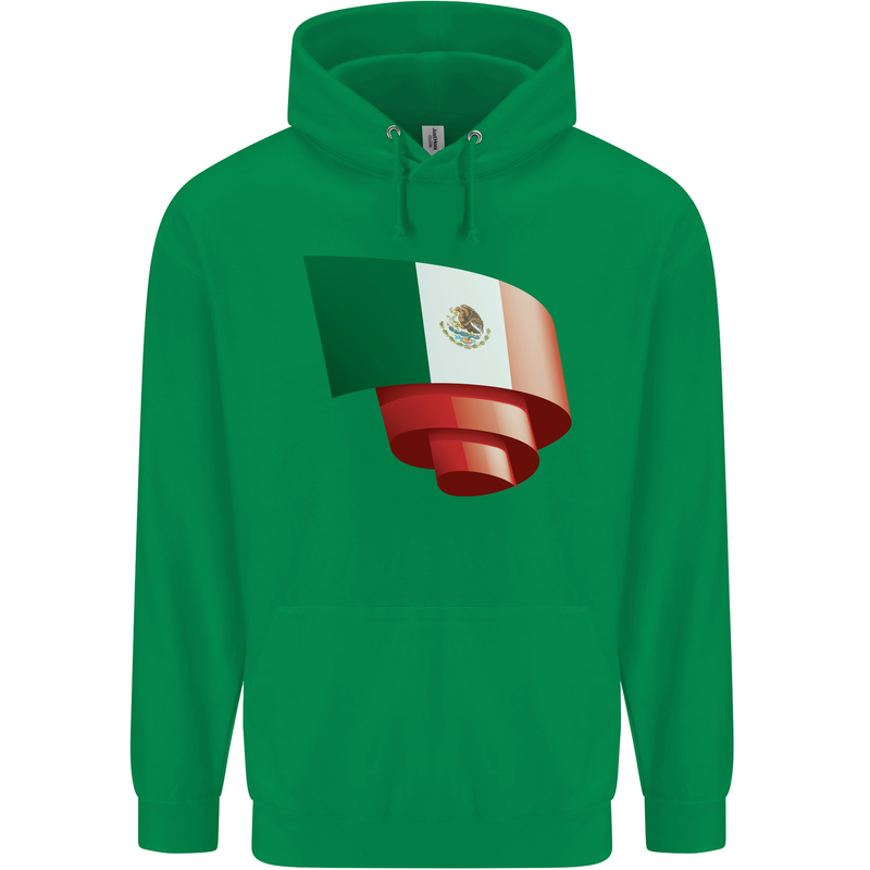 Curled Mexico Flag Mexican Day Football Mens 80% Cotton Hoodie Irish Green