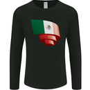 Curled Mexico Flag Mexican Day Football Mens Long Sleeve T-Shirt Black