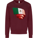 Curled Mexico Flag Mexican Day Football Mens Sweatshirt Jumper Maroon