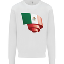 Curled Mexico Flag Mexican Day Football Mens Sweatshirt Jumper White