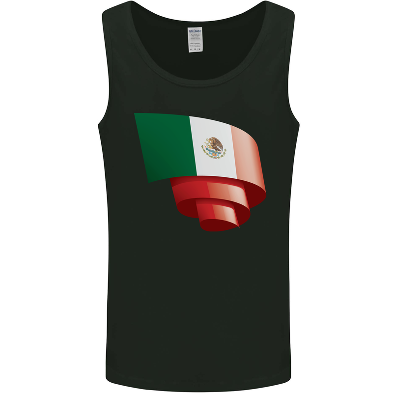 Curled Mexico Flag Mexican Day Football Mens Vest Tank Top Black