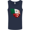 Curled Mexico Flag Mexican Day Football Mens Vest Tank Top Navy Blue