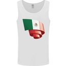 Curled Mexico Flag Mexican Day Football Mens Vest Tank Top White