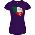 Curled Mexico Flag Mexican Day Football Womens Petite Cut T-Shirt Purple