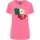 Curled Mexico Flag Mexican Day Football Womens Wider Cut T-Shirt Azalea