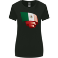 Curled Mexico Flag Mexican Day Football Womens Wider Cut T-Shirt Black