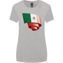 Curled Mexico Flag Mexican Day Football Womens Wider Cut T-Shirt Sports Grey