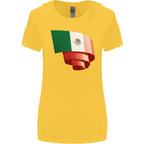Curled Mexico Flag Mexican Day Football Womens Wider Cut T-Shirt Yellow