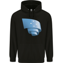 Curled Micronesia Flag Micronesian Day Football Childrens Kids Hoodie Black