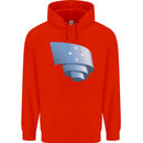 Curled Micronesia Flag Micronesian Day Football Childrens Kids Hoodie Bright Red