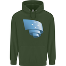 Curled Micronesia Flag Micronesian Day Football Childrens Kids Hoodie Forest Green