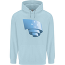 Curled Micronesia Flag Micronesian Day Football Childrens Kids Hoodie Light Blue