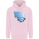 Curled Micronesia Flag Micronesian Day Football Childrens Kids Hoodie Light Pink