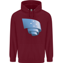 Curled Micronesia Flag Micronesian Day Football Childrens Kids Hoodie Maroon