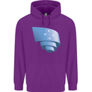 Curled Micronesia Flag Micronesian Day Football Childrens Kids Hoodie Purple