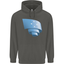 Curled Micronesia Flag Micronesian Day Football Childrens Kids Hoodie Storm Grey