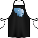 Curled Micronesia Flag Micronesian Day Football Cotton Apron 100% Organic Black