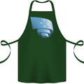 Curled Micronesia Flag Micronesian Day Football Cotton Apron 100% Organic Forest Green