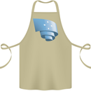 Curled Micronesia Flag Micronesian Day Football Cotton Apron 100% Organic Khaki