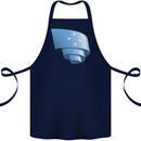 Curled Micronesia Flag Micronesian Day Football Cotton Apron 100% Organic Navy Blue